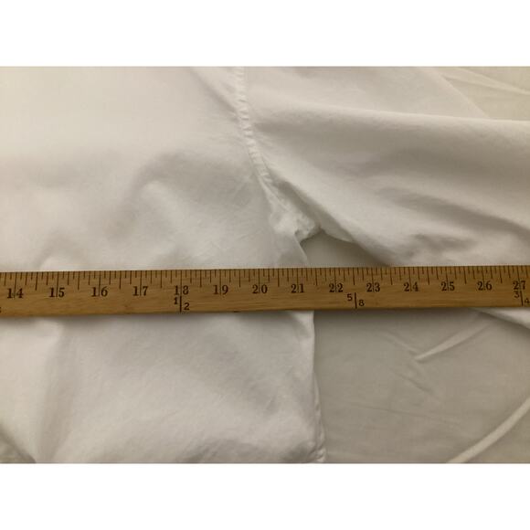 Ralph Lauren white cotton button-up shirt integrated tie-front detail XL - Picture 6 of 6